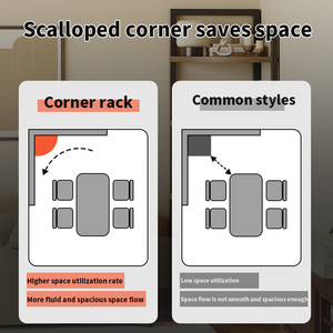 رفوف خشبية رباعية الطبقات للزاوية قائمة بذاتها لتخزين الأدوات واستخدام الحمام حامل عرض متعدد الوظائف محمول - Product Image 2