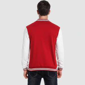 Chaquetas de Béisbol para Hombre de Buena Calidad con Mangas de Cuero al por Mayor, Chaqueta Universitaria de Cuero de Manga Larga, Cortavientos y Acolchada para Hombre - Product Image 1