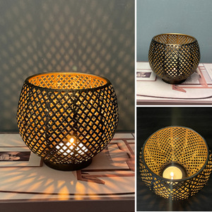 <span class=keywords><strong>Maroc</strong></span> style Vintage traditionnel creux lanterne photophore bougeoirs maison salon pour mariage bureau Table décorative - Product Image 3