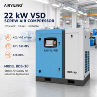 Compresor de Aire de Tornillo VSD de 22KW 30HP BDS-30 4.2m³/min de Alta Eficiencia con Motor de Imán Permanente IP65, Unidad Industrial Refrigerada por Aire