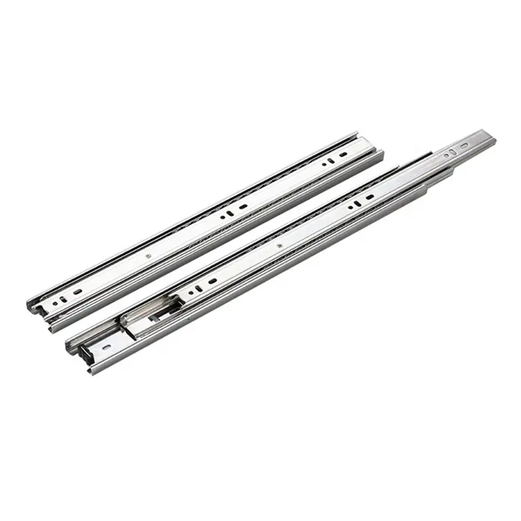 45mm Full Extension Steel 3 Fold Ball Braing Telescopic Channel Rail Cabinet Drawer Slide