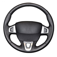 Housse de volant en fibre de carbone et cuir microfibre pour Renault Mégane 3 2009-2014 Scénic 2010-2015 Fluence ZE 2009-2016