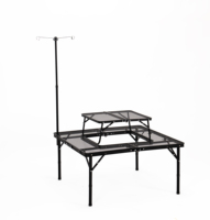 Table de gril Portable pour l'extérieur Table de support de gril pliante en aluminium pour Camping en plein air pique-nique BBQ léger hauteur réglable