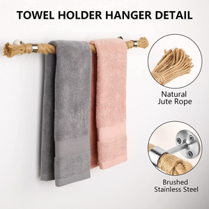 Serviette murale <span class=keywords><strong>de</strong></span> poids lourd nautique barre <span class=keywords><strong>de</strong></span> matériel <span class=keywords><strong>de</strong></span> <span class=keywords><strong>salle</strong></span> <span class=keywords><strong>de</strong></span> <span class=keywords><strong>bain</strong></span> accessoires décor corde <span class=keywords><strong>porte</strong></span>-serviettes <span class=keywords><strong>porte</strong></span>-serviettes corde <span class=keywords><strong>de</strong></span> jute - Product Image 2