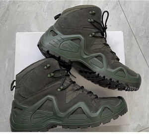 Botas de Caza DFA0115 Personalizadas con Camuflaje Verde Ruins CP, Zapatos de Senderismo Verdes, Verde Caqui, Negro - Product Image 4