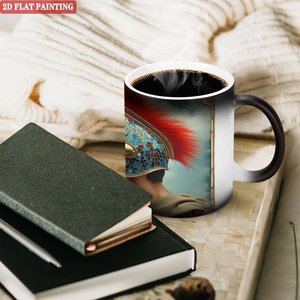 Frosted Black 11oz <b>Ceramic</b> Mug Heat Color Changing Magic <b>Cup</b> For Coffee Lovers - Product Image 3