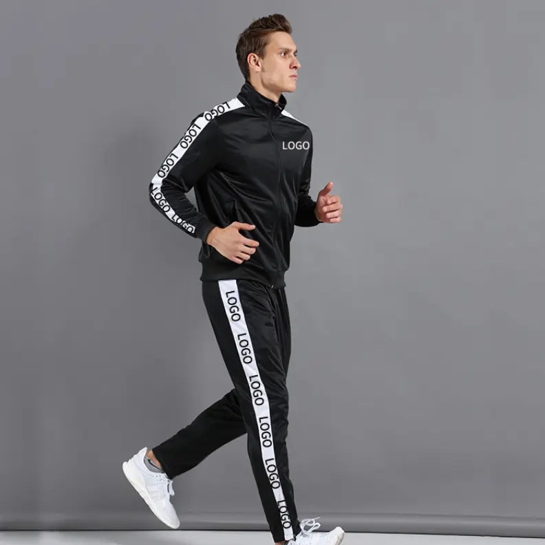 Latest Design Wholesale Custom Sportswear Fitness Sweatsuit Tow Piece Track Suit For Men