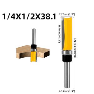 Oferta Especial: Fresa de Carburo de Doble Filo Recta de 2 Flautas con Vástago de 6mm (1/4") y Longitud de Trabajo de 38mm, con Doble Rodamiento RTS, Directo de Fábrica - Product Image 1
