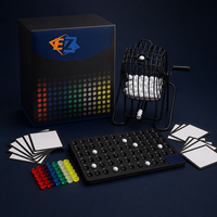 Jeu de Bingo Classique avec Cage Métallique, 75 Boules, Cartes et Marqueurs pour Fêtes de Famille, Logo Personnalisé OEM