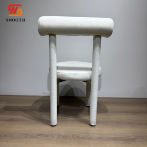 Chaise de mariage élégante en velours blanc moderne, confortable et moelleuse, avec structure en acier inoxydable, pour les mariages, les fêtes et les dîners - Product Image 6