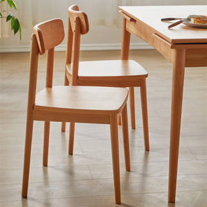 Chaise de salle à manger en bois de cerisier massif de style nordique, design minimaliste moderne, utilisation domestique, style japonais, conception stable - Product Image 3