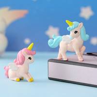 Figurines de chevaux de dessin animé miniatures en plastique, jouets de jardin féerique, mini licornes mignonnes, accessoires de voiture, décoration de fête d'anniversaire 3D