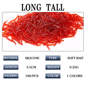 Señuelo de Pesca Suave Ytqhxy, 3.5 cm, Gusano Artificial Rojo para Carpa Crucian, Pesca en el Mar, 100 Unidades por Bolsa - Product Image 4