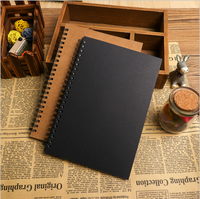 Carnet de croquis noir sur mesure en gros, formats B5, A5, A6, avec couverture en papier kraft recyclé, carnet à spirale, feuilles mobiles, carnet de croquis à spirale métallique