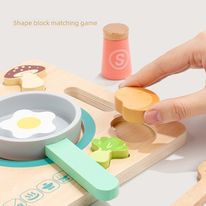 Nouveaux jeux de <span class=keywords><strong>cuisine</strong></span> éducatifs en bois Montessori pour enfants 2025, puzzles <span class=keywords><strong>3D</strong></span> de simulation alimentaire, jeux de société pour enfants - Product Image 2