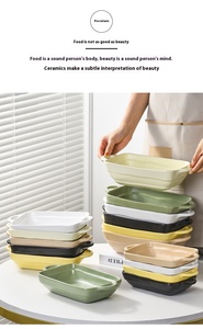 Vajilla personalizada para <span class=keywords><strong>restaurante</strong></span> de Hotel, platos de <span class=keywords><strong>tapas</strong></span>, plato de cerámica para hornear en <span class=keywords><strong>restaurante</strong></span>, plato de vajilla de cerámica, utensilios para hornear de porcelana negra - Product Image 2