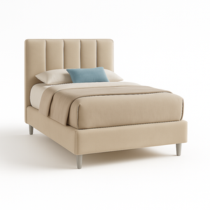 Oasis Queen-Size morbido letto crema idrorepellente in velluto Base letto 135cm X 225cm X 120cm include deposito per mobili camera da letto - Product Image 1