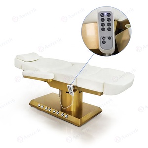 Muebles de Salón, Silla de Salón de Belleza con 3/4 Motores, Base de Metal Dorado, Cama Cosmética con Control de Pie Incorporado, Cama Facial Eléctrica - Product Image 3