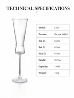 Verre à champagne élégant de 180 ml, verrerie commerciale pour la restauration, les banquets et les projets de mariage