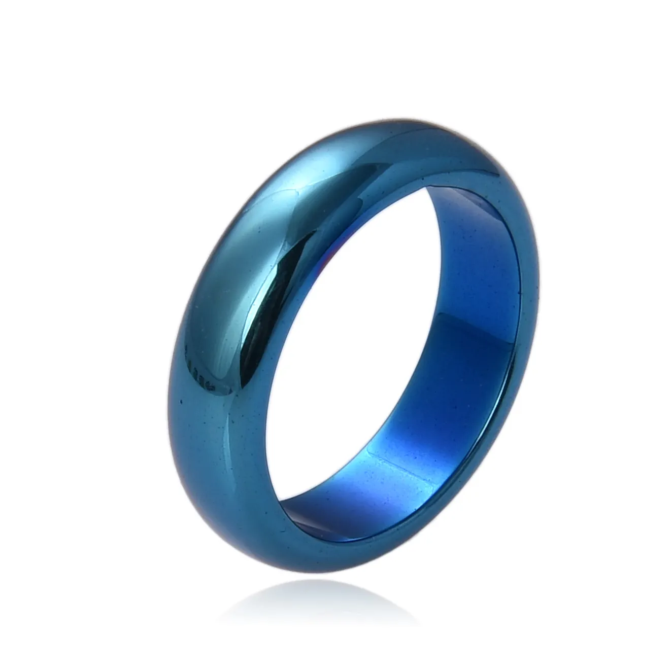 2022 новый дизайн, простое синее кольцо с изображением поверхности, ширина 6 мм, кольцо из гематита