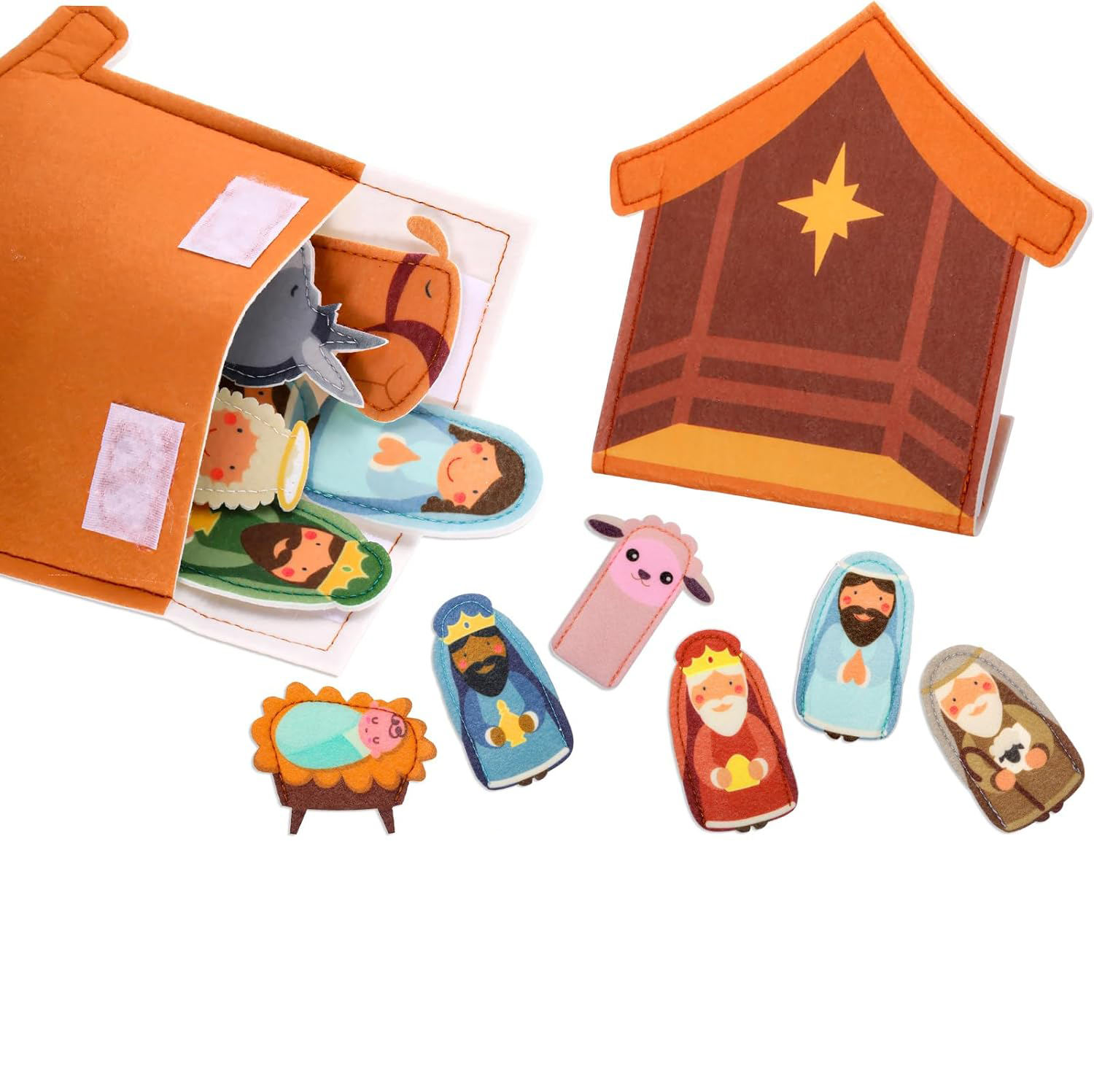 High Quality Handmade Felt Puppet Finger Puppet Nativity Play Set