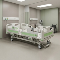 Meubles médicaux multifonctionnels réglables avec roulettes, lit d'hôpital électrique pliable pour soins intensifs