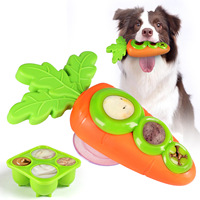 Juguete de alimentación lenta para perros con forma de zanahoria, rellenable y versátil, compatible con bandeja de silicona a juego, juguete masticable duradero y reutilizable para mascotas