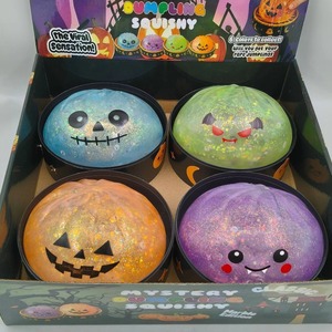 Juguete antiestrés de TPR con forma de dumpling de Halloween de 15 cm, con flash y <span class=keywords><strong>emoji</strong></span> de terror, lindo y divertido, ideal para fiestas - Product Image 5