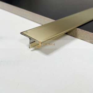 304 Gold Metal Floor Inlay T Shape Stainless Steel <b>Tile</b> Trims Decoration T Profiles for Apartment-Durable & Waterproof - Product Image 1