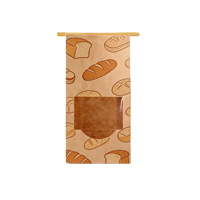 Sac en papier kraft réutilisable, écologique, imprimé flexo sur mesure, pour boulangerie, boulangerie-pâtisserie, supermarché et emballage promotionnel