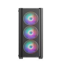 ATX Gaming Mesh Panel PC Case Full Tower Tempered Glass Side Gaming Computer Case Desktop PC Cabinet with RGB Fan