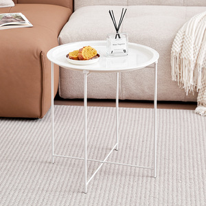 Petites tables d'appoint multifonctionnelles <span class=keywords><strong>Table</strong></span> basse Chambres à coucher Salon <span class=keywords><strong>Table</strong></span> de canapé moderne en plastique et en fer pliée - Product Image 3