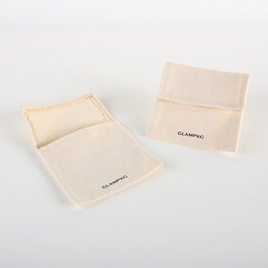 GLAMPKG Custom Logo Linen Cotton Jewelry <b>Pouch</b> Eco-Friendly Envelope Style Jewelry Packaging Bag for Earrings/Necklaces - Product Image 5