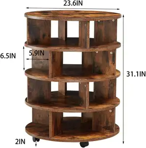 바퀴 회전 신발장에 나무 4 단 회전 신발 랙 보관 주최자 신발 캐비닛