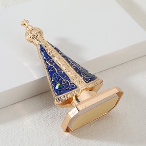 Vintage katholieke godin Apareshida religieus metaal handwerk ornament verguld voor bruiloft verjaardag bureaudecoratie - Product Image 6