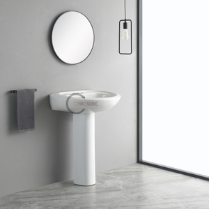 Lavabo de columna mate de diseño minimalista nórdico para proyectos de higiene de alta gama en hospitales y clínicas - Product Image 2