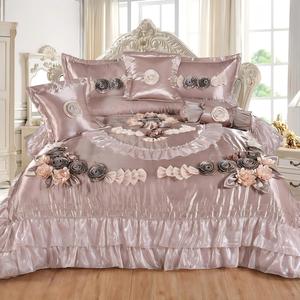 Ensemble de couette de luxe LILIANNA pour mariage, 10 pièces, <span class=keywords><strong>literie</strong></span> en satin de style européen King pour une expérience de sommeil royale ultime - Product Image 5
