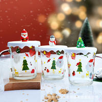 Mug à café en verre résistant à la chaleur, tasse à eau et à lait - Design créatif et amusant, anti-fuite, pour le bureau, cadeau de Noël