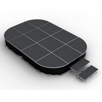 Plateforme de scène mobile pliable portable avec système de bannière à déroulement rapide pour événements, expositions et spectacles
