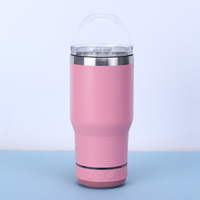 Gobelet à haut-parleur de 14oz Gobelet à musique intelligente à large bouche Tasse à café à double paroi isolée sous vide Gobelet Bluetooth en acier inoxydable