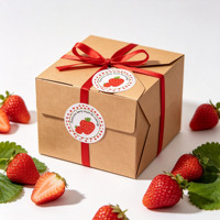 Rouleau d'autocollants ronds « Merci » à la fraise – Étiquettes adorables pour sceller les cadeaux de fête, les gobelets et les boîtes de pâtisserie