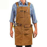 Tablier à bavette de charpentier gilet à outils sans manches réutilisable pour l'entretien automobile artisan de jardin barbier peinture coton antisalissure