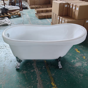 Bañera acrílica con pie de garra de aleación de Zinc independiente clásica en blanco y negro, bañera ABS con <span class=keywords><strong>pies</strong></span> dorados - Product Image 4