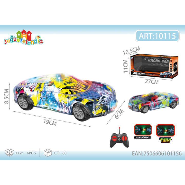 High Quality RC Racing Car Transparent Shell Sound Light Four-Way Remote Control Graffiti Sports Design Drifting Feature Expert