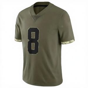 Ventes chaudes # 12 Tom Brady # 17 Josh Allen # 15 ensembles Patrick Mahomes Salute Service Olive, cousus, respirants, 100% polyester - Product Image 4