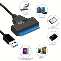 Cable Convertidor de 30 cm de SATA a USB 3.0 de 22 Pines para Unidades SATA de 2.5 Pulgadas, Adaptador de Disco Duro Externo, Cable de SATA a USB 3.0