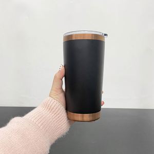 New Style Ceramic Lined Stainless Steel Copper Plated Underneath <b>Macaron</b> 20oz Coffee Travel Tumbler Cups Mugs with Sliding Lids - Product Image 3