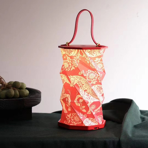 Nuovo pieghevole lampada di carta <span class=keywords><strong>Premium</strong></span> cinese rosso pieghevole lanterna con maniglia per il trasporto sensore Touch Dimmer per anno di 2026 del cavallo - Product Image 4