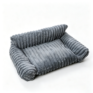 Soft Corduroy Dog <b>Bed</b> Rectangle Indoor Pet <b>Bed</b> Removable Washable All Seasons Minimalist Style White - Product Image 3