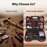 Ensemble d'outils combinés personnalisés avec logo, 37 pièces, avec étui de rangement portable pour les travaux de réparation domestique